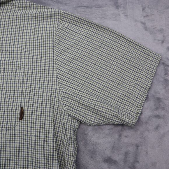 Timberland Shirt Mens Large Blue Tan Outdoor Workwear Weathergear Button Up - Picture 7 of 14